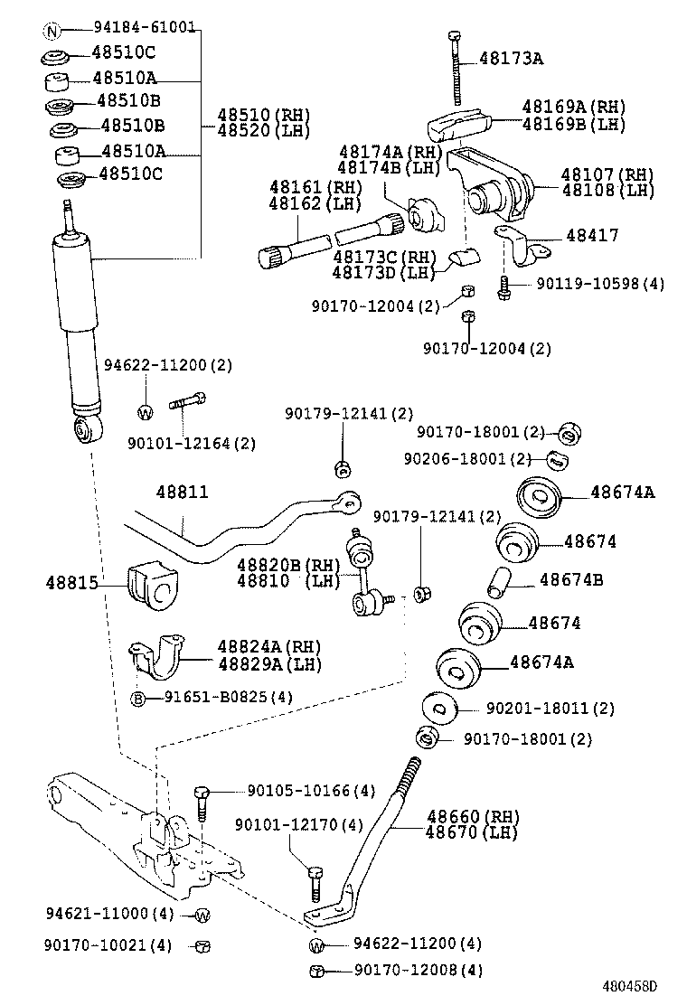 48161-26300 SPRING, TORSION BAR, RH product image