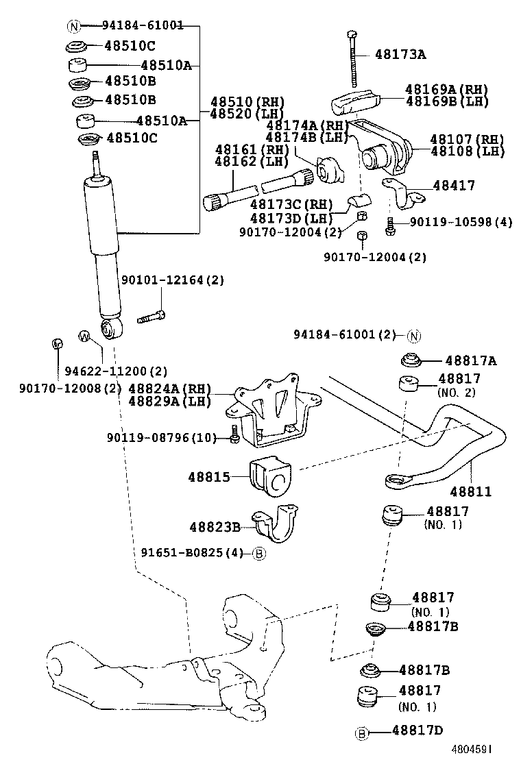 48161-26440 SPRING, TORSION BAR, RH product image