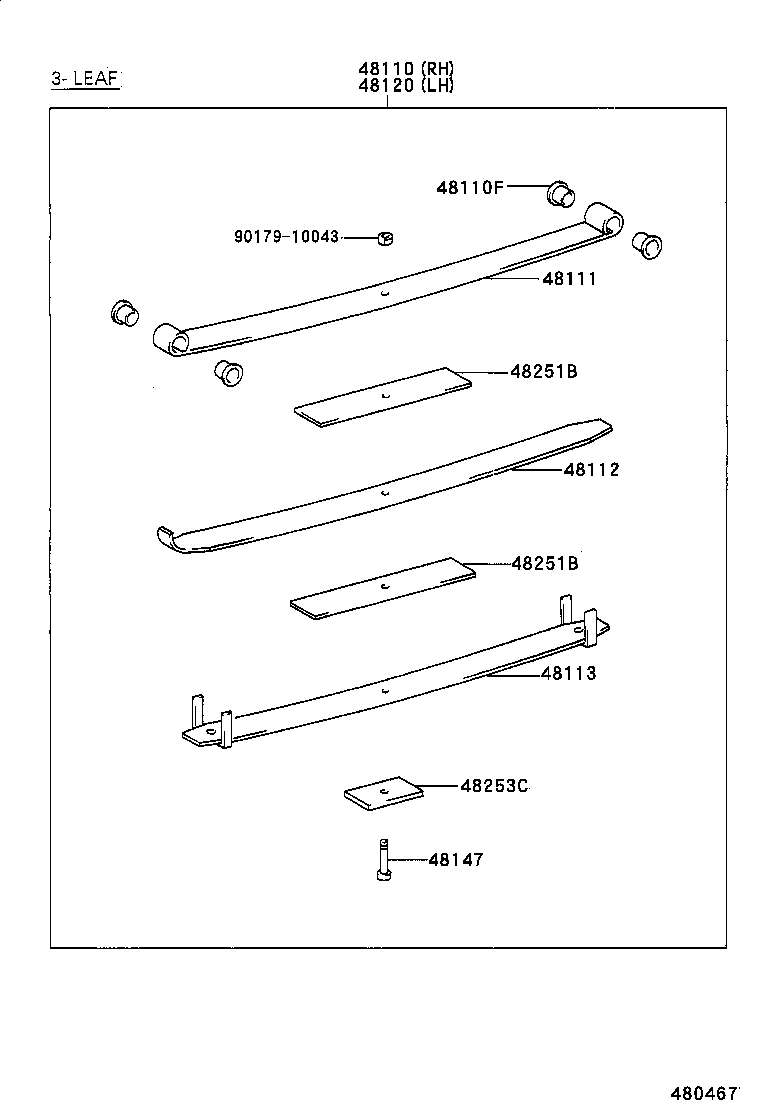 48101-3B683 LEAF, FRONT SPRING, NO.1 product image