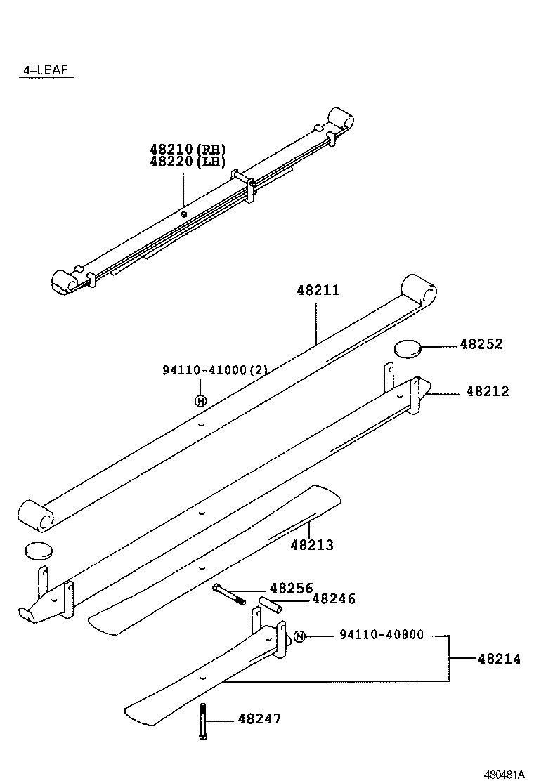 48046-35160 SEAT SUB-ASSY, SPRING U BOLT, RH product image
