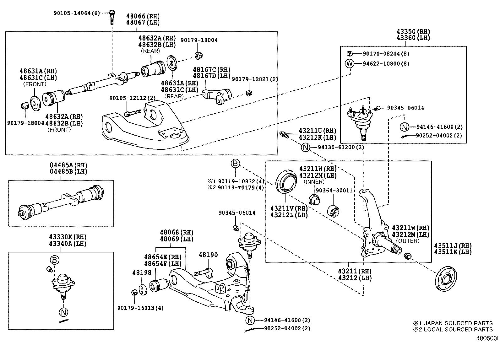 43202-04030 KNUCKLE, STEERING, LH product image