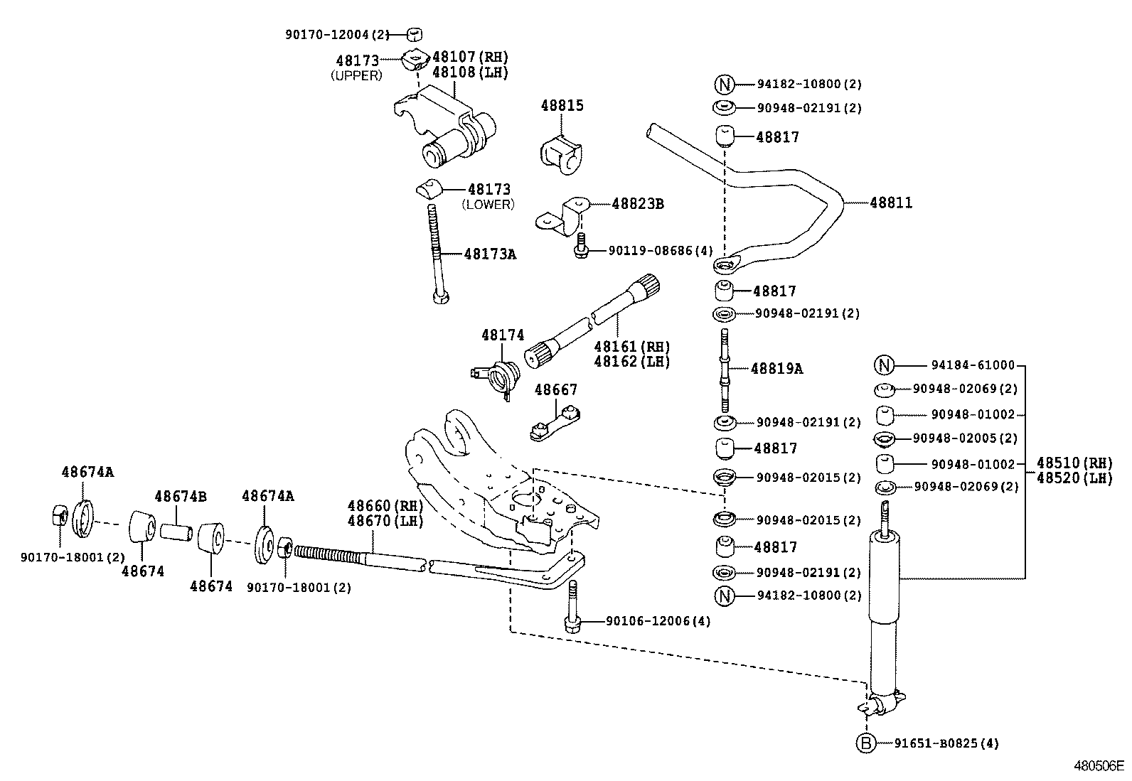 48161-04080 SPRING, TORSION BAR, RH product image