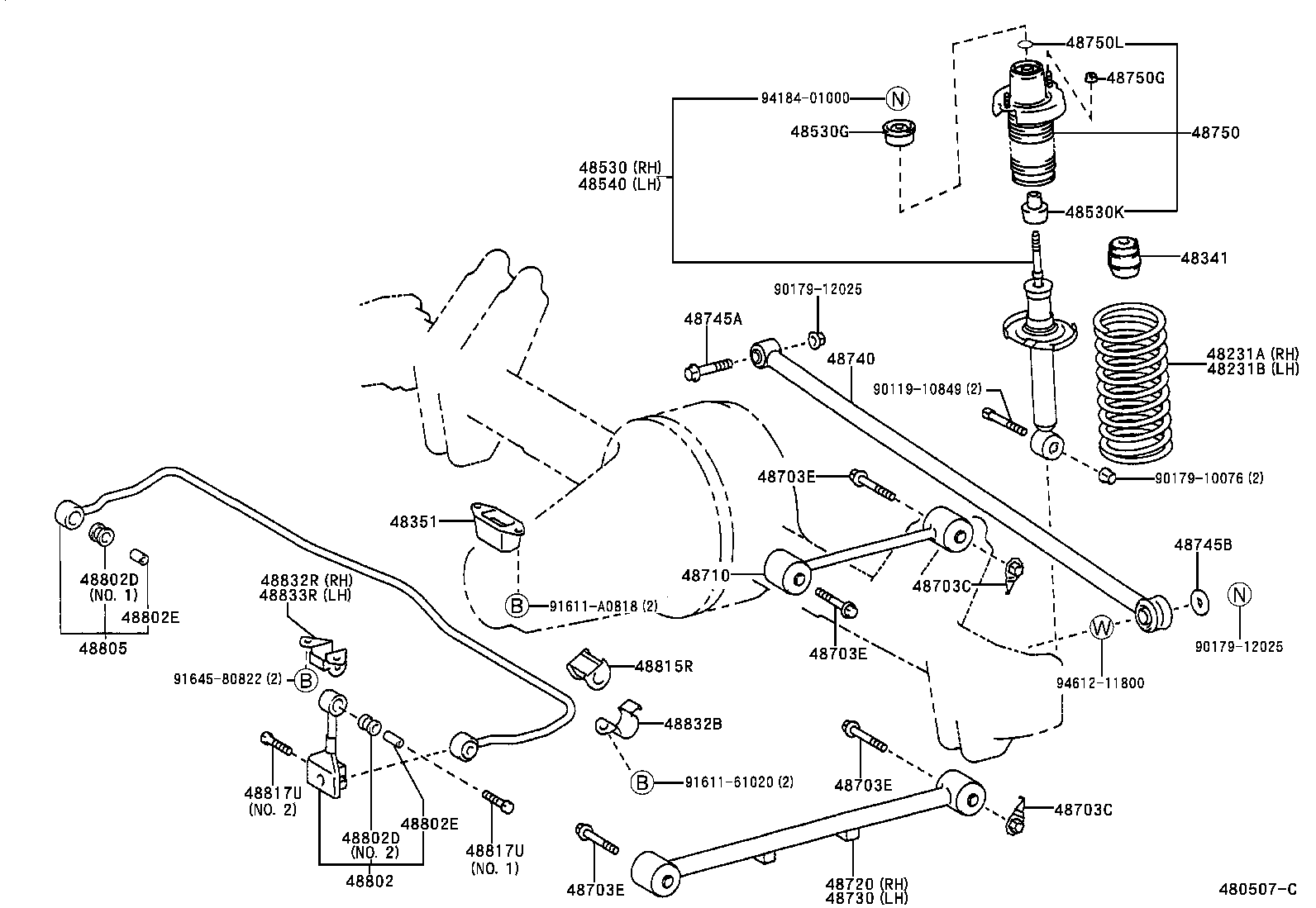 48231-46010 SPRING, COIL, REAR RH product image