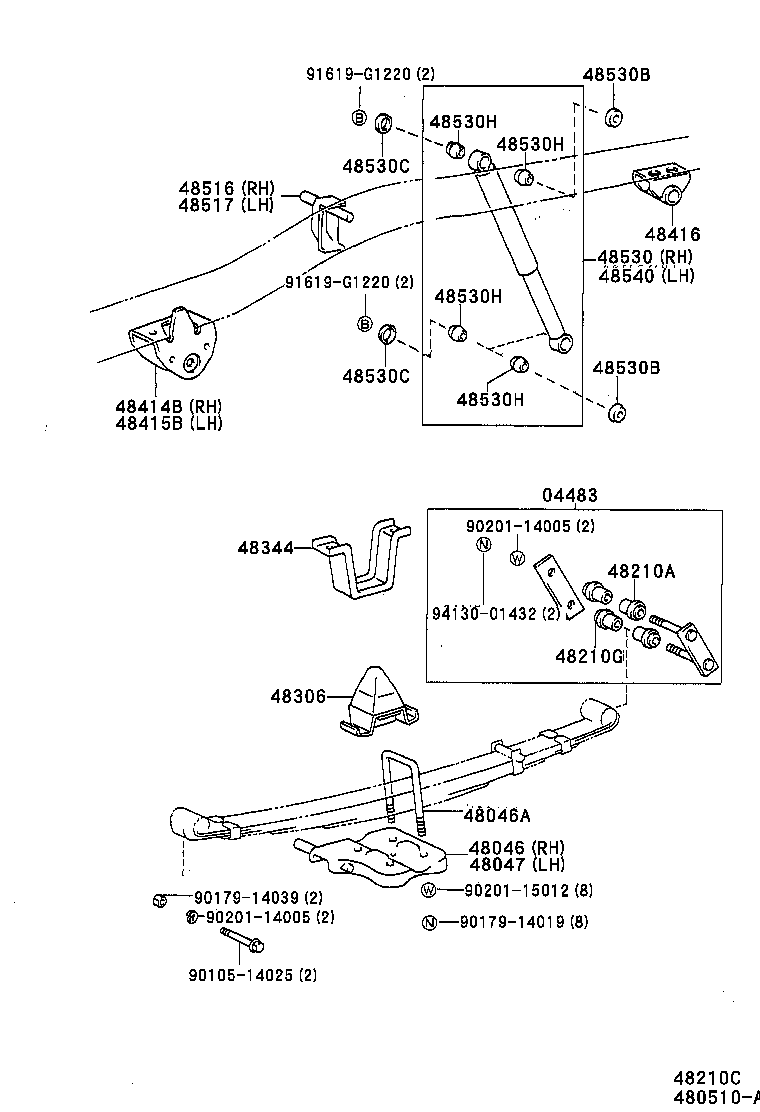 48407-35050 BRACKET, SPRING, NO.3 LH product image