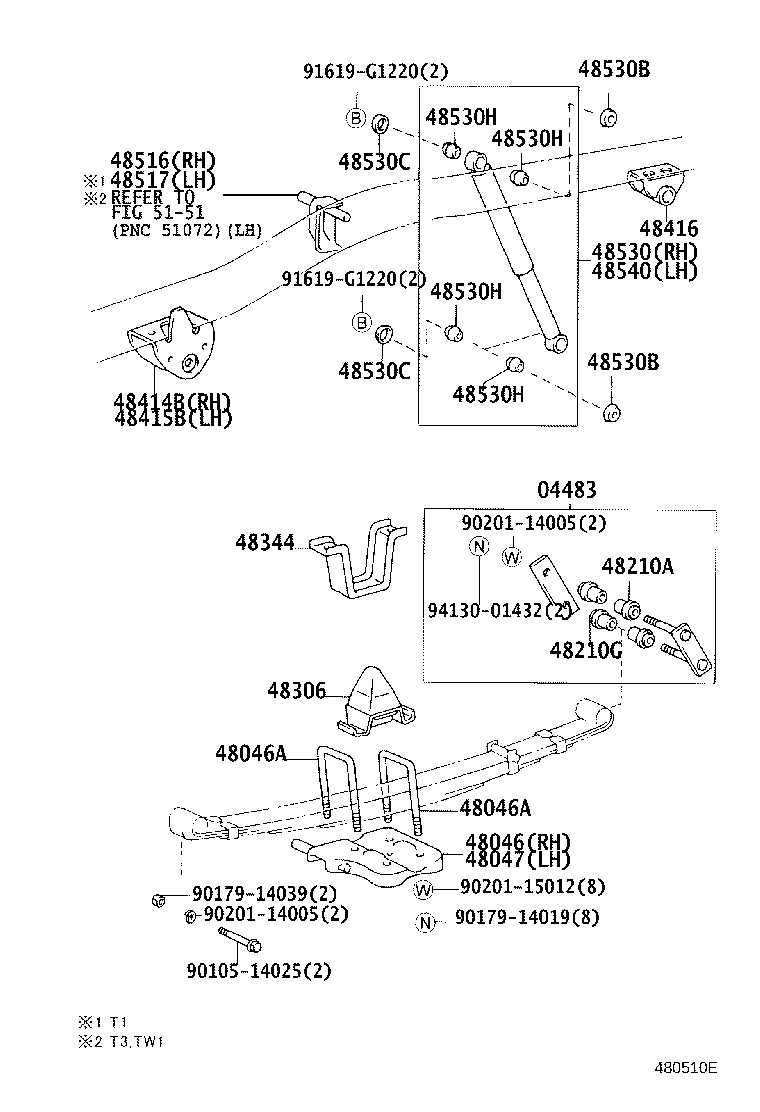 48247-3D010 BOLT, REAR SPRING, CENTER product image