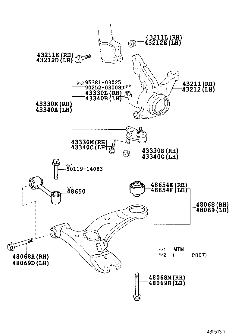 48061-05010 BUSH, FRONT LOWER ARM, NO.1 RH product image