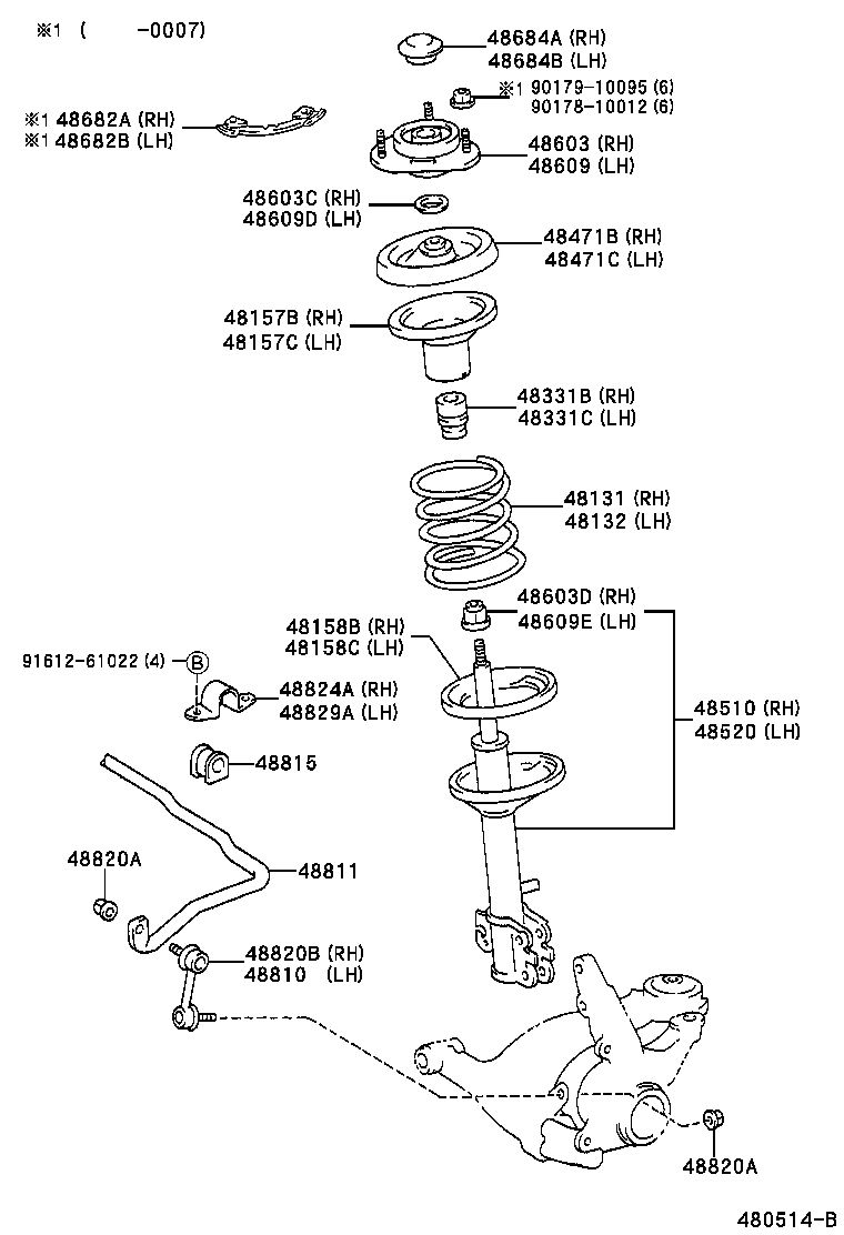 48131-05240 SPRING, FRONT COIL, RH product image