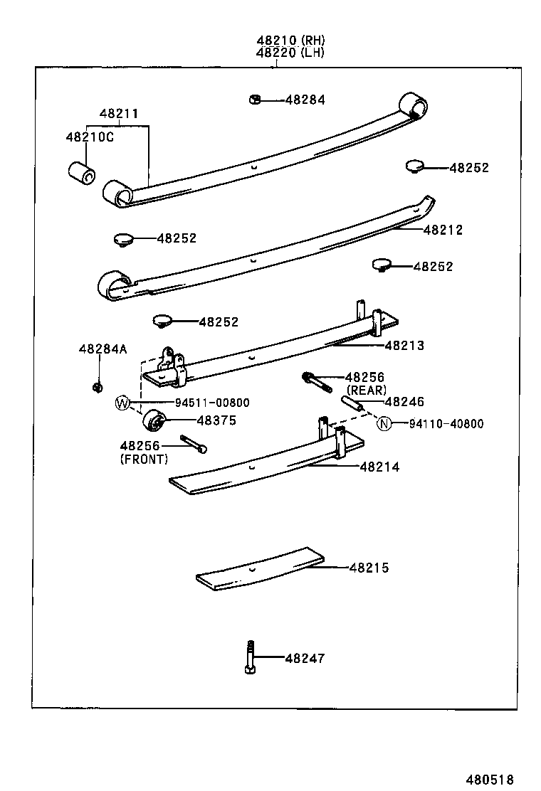 48046-04010 SEAT SUB-ASSY, SPRING U BOLT, RH product image