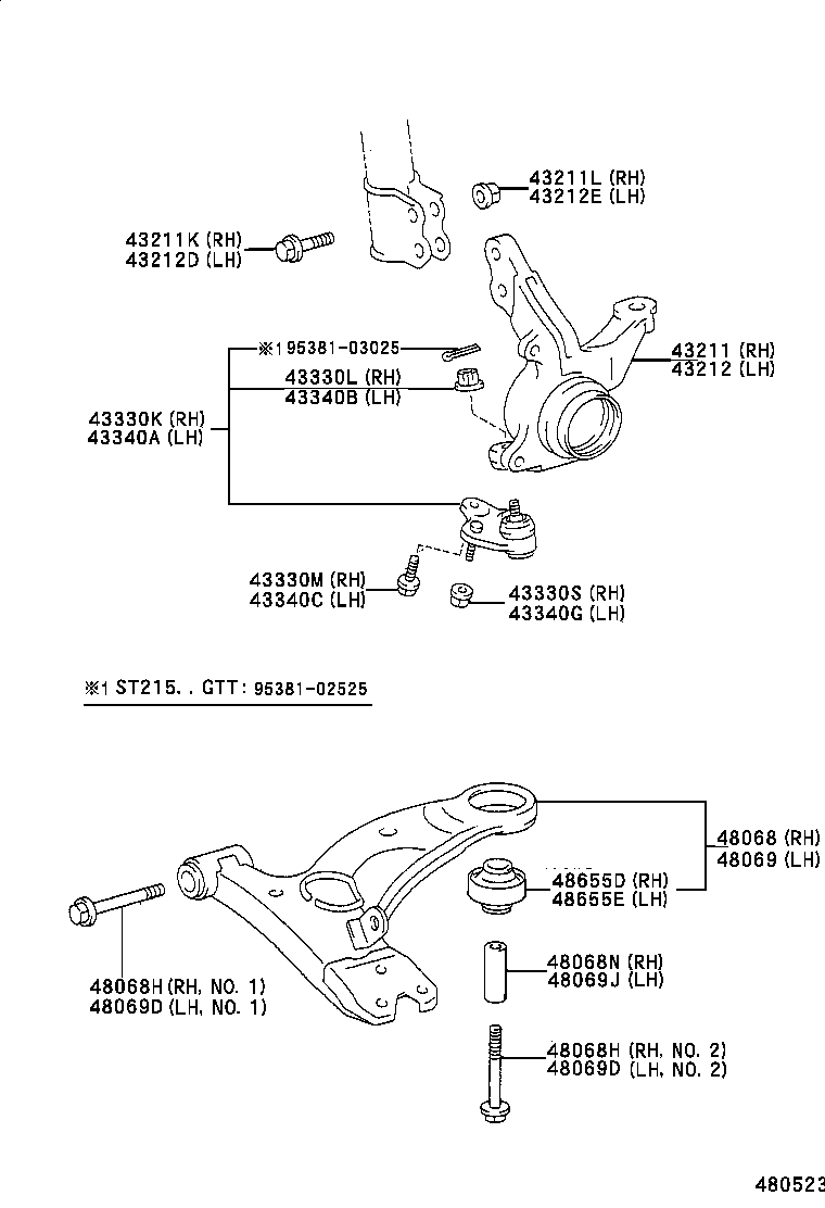 43212-21030 KNUCKLE, STEERING, LH product image