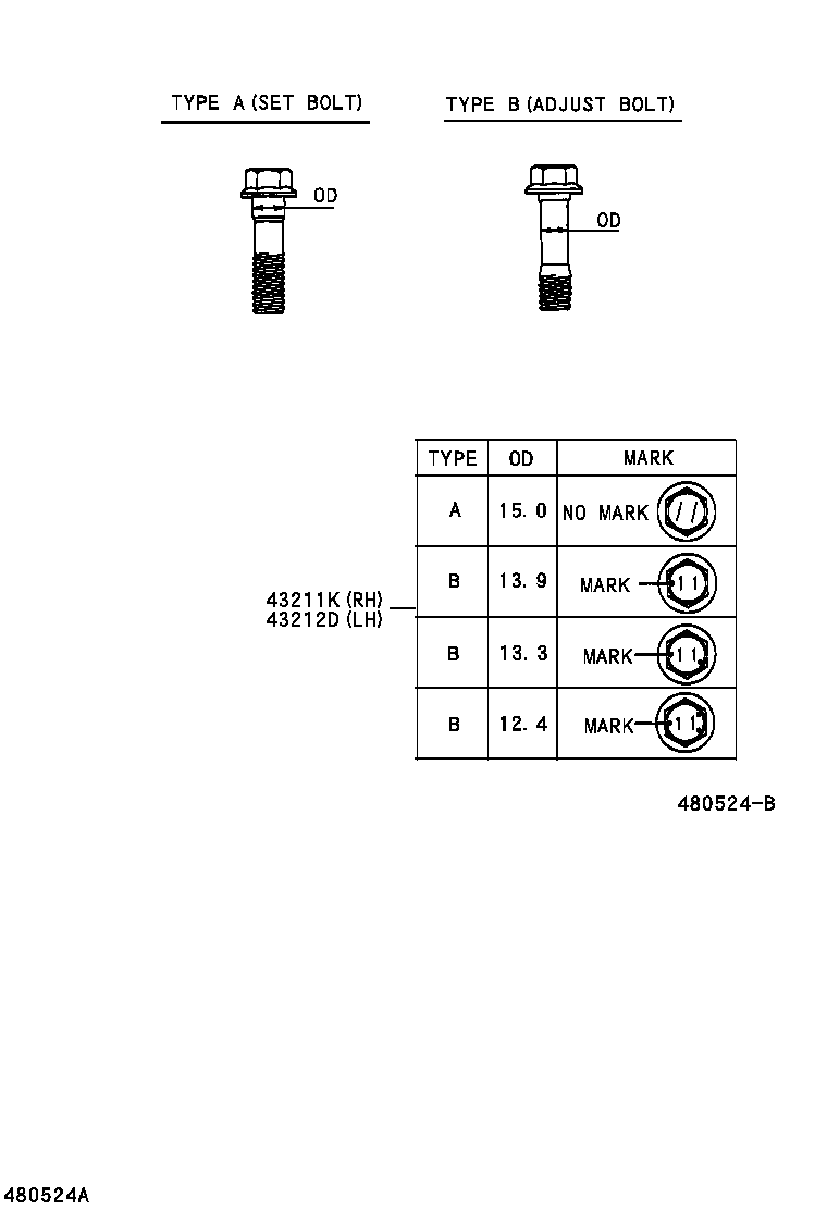 43212-32130 KNUCKLE, STEERING, LH product image