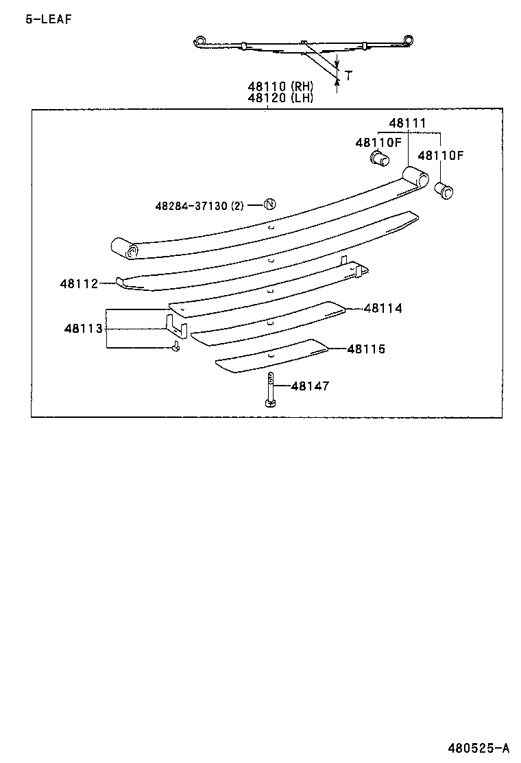 48411-36120 BRACKET SUB-ASSY, SPRING, NO.1 product image