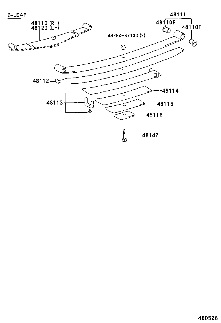 48411-36120 BRACKET SUB-ASSY, SPRING, NO.1 product image