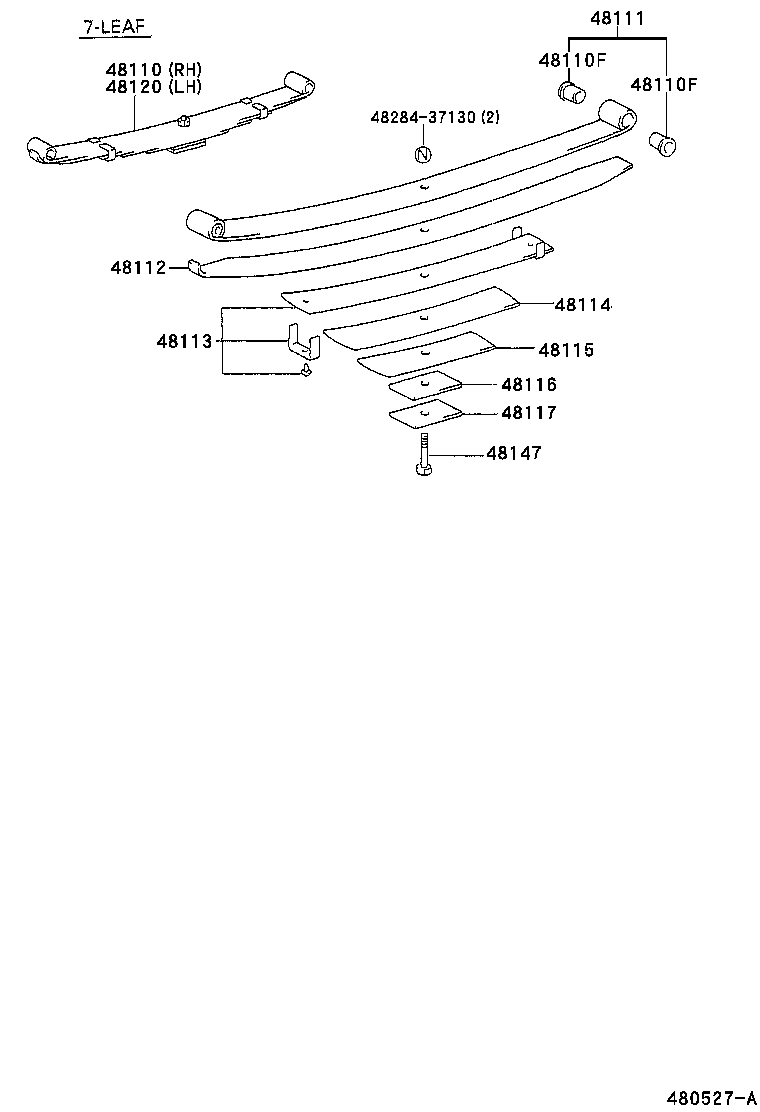 48411-36120 BRACKET SUB-ASSY, SPRING, NO.1 product image