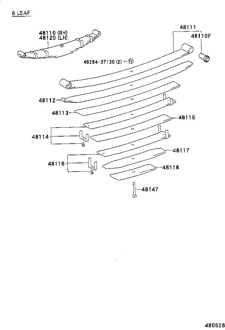 48411-36120 BRACKET SUB-ASSY, SPRING, NO.1 product image