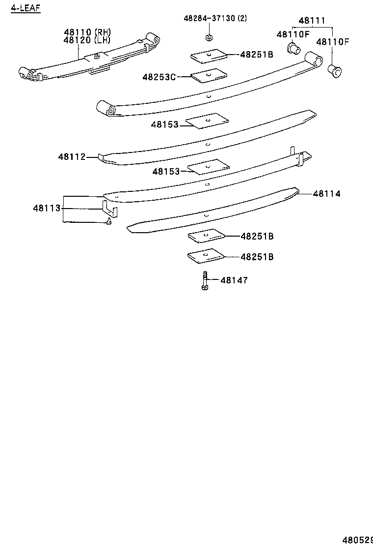 48411-36120 BRACKET SUB-ASSY, SPRING, NO.1 product image