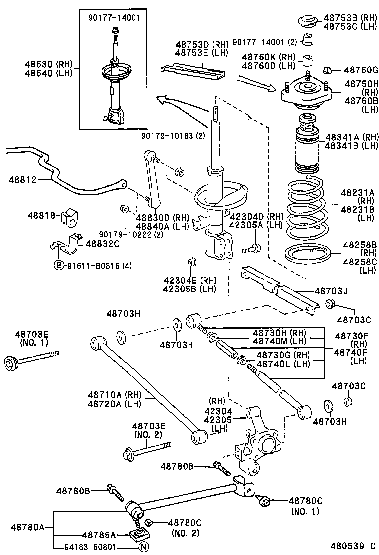 48231-21080 SPRING, COIL, REAR RH product image