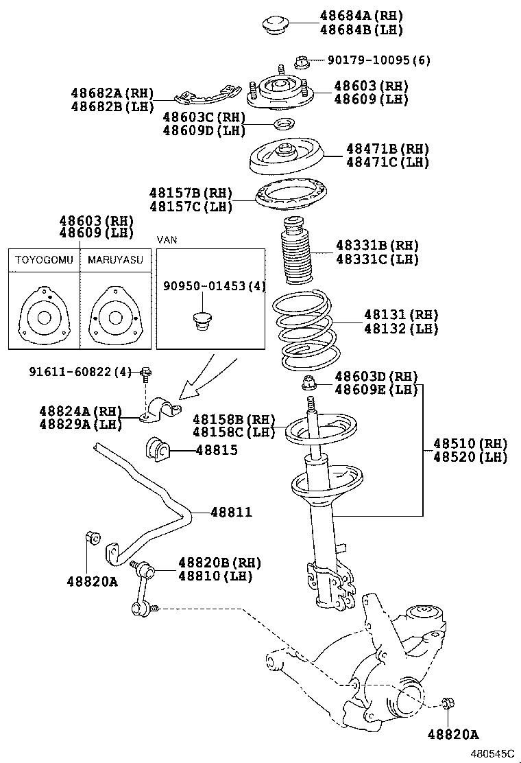 48131-21190 SPRING, FRONT COIL, RH product image