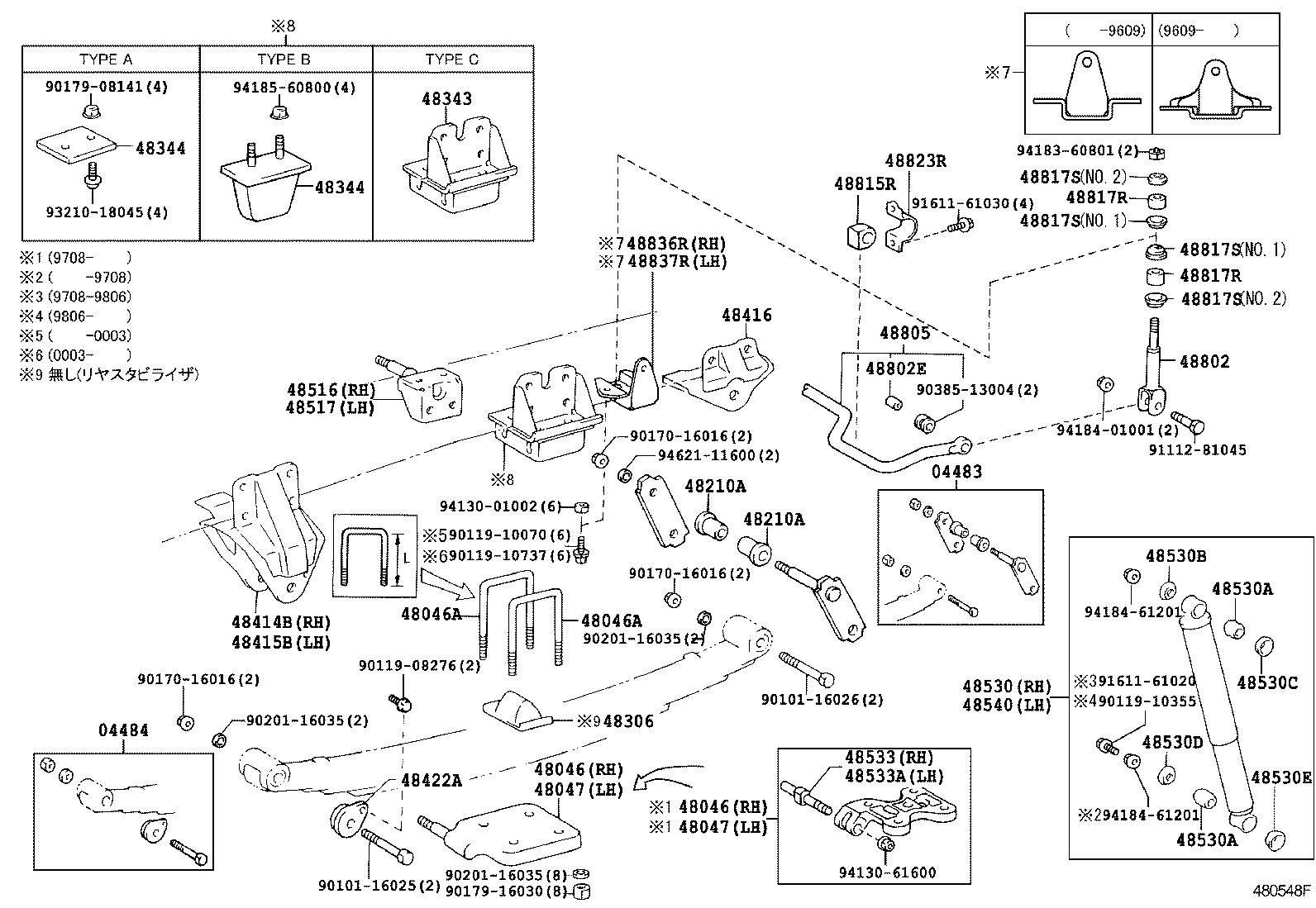 48247-3B511 BOLT, REAR SPRING, CENTER product image