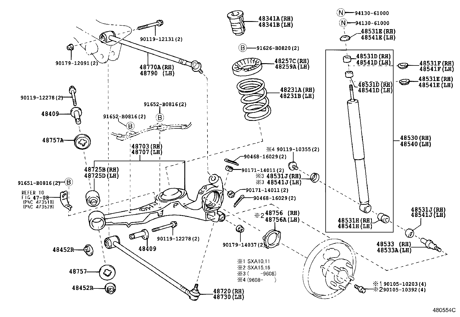 Toyota 48531-49075 ABSORBER ASSY, SHOCK, REAR RH