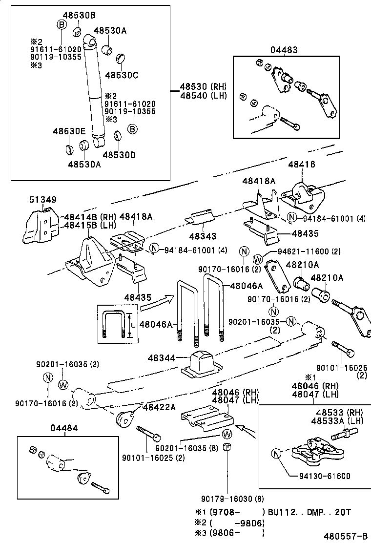 48247-3B511 BOLT, REAR SPRING, CENTER product image