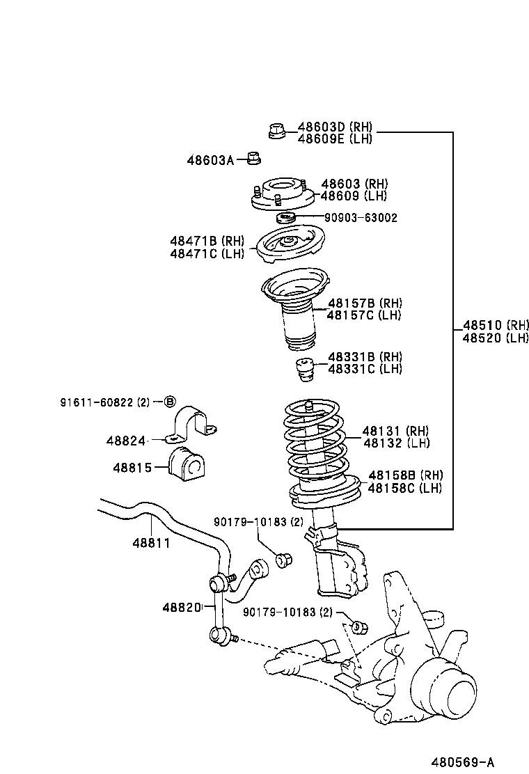48131-33650 SPRING, FRONT COIL, RH product image