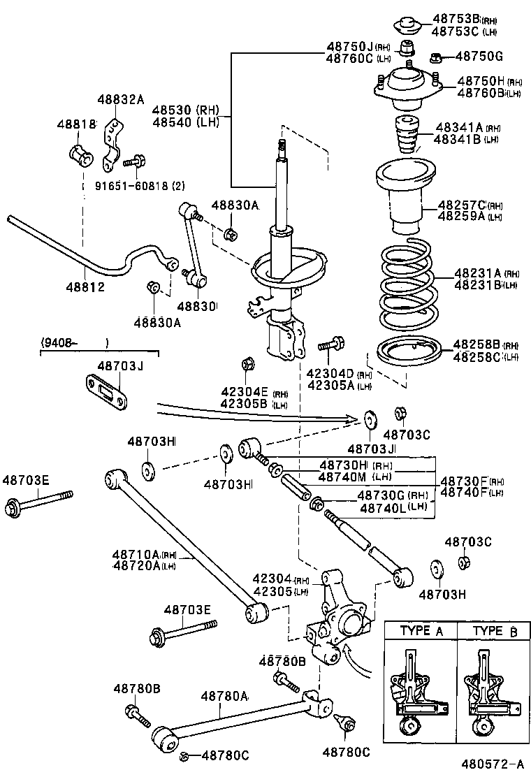 48231-33130 SPRING, COIL, REAR RH product image