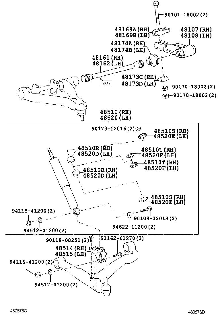 48161-36080 SPRING, TORSION BAR, RH product image