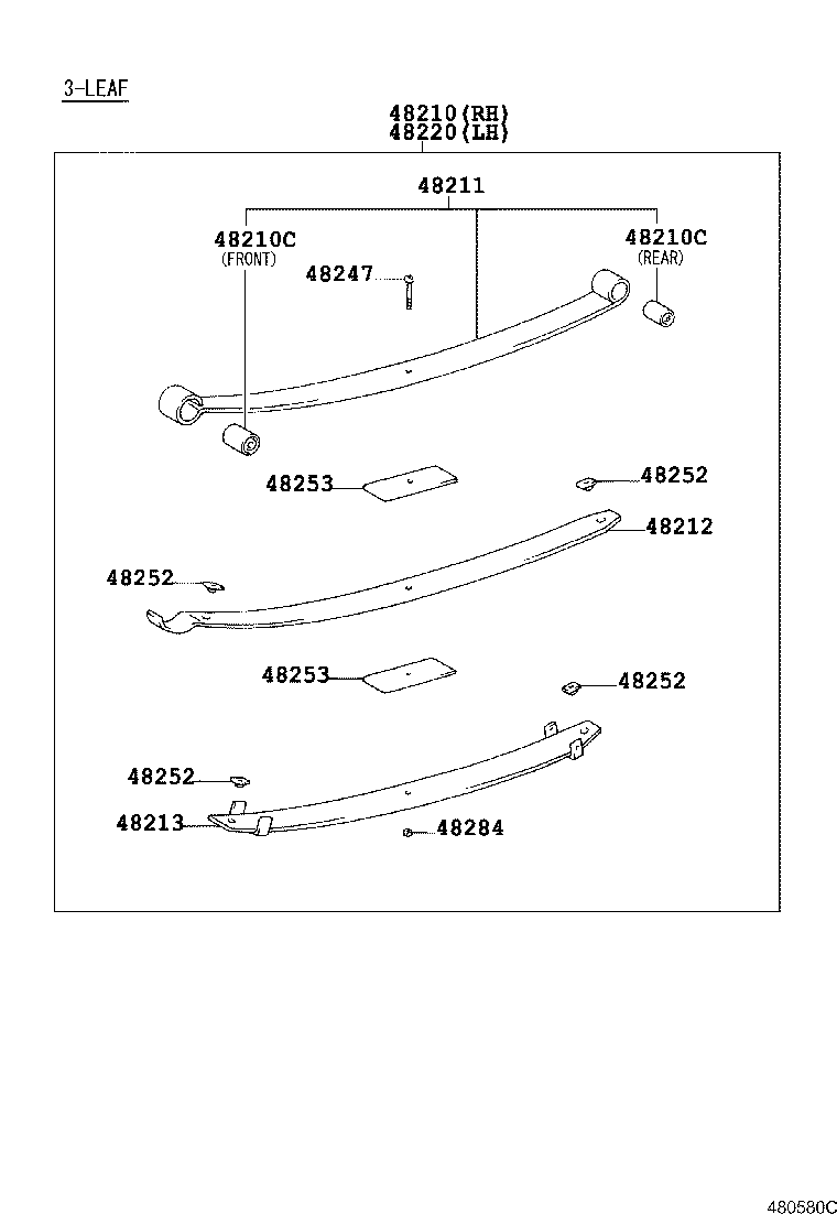 48415-36110 BRACKET, SPRING, NO.3 LH product image