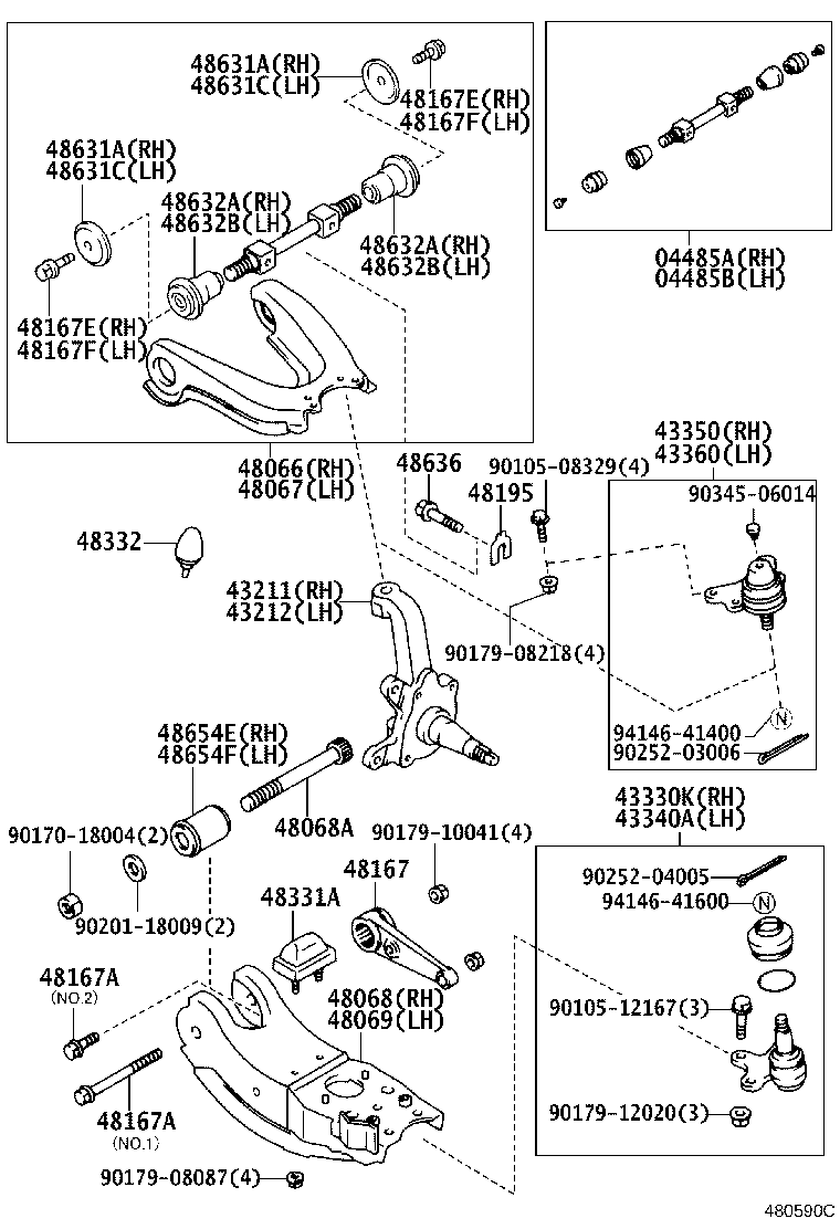 43202-04030 KNUCKLE, STEERING, LH product image