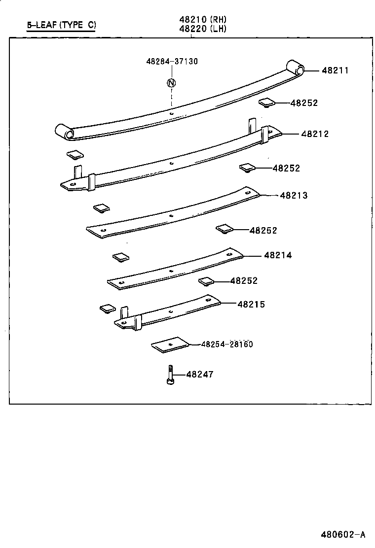 48147-36020 BOLT, REAR SPRING, CENTER product image