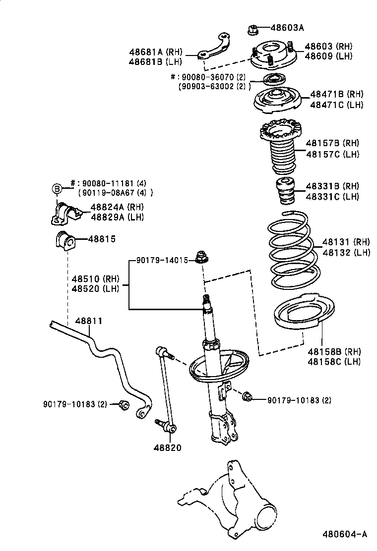 Toyota 48131-AC010 SPRING, FRONT COIL, RH