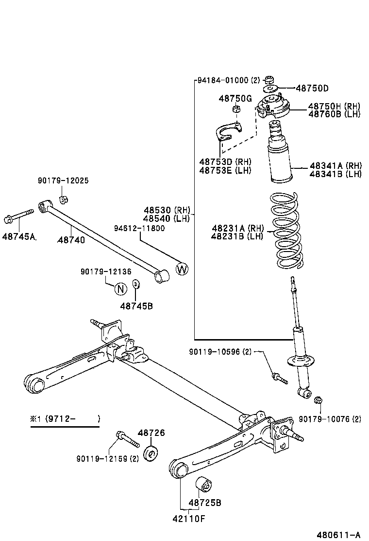 Toyota 42110-16170 BEAM ASSY, REAR AXLE