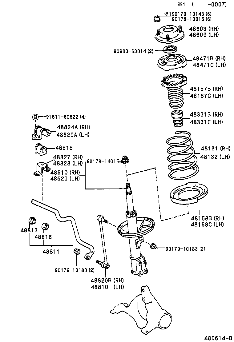 Toyota 48131-48020 SPRING, FRONT COIL, RH