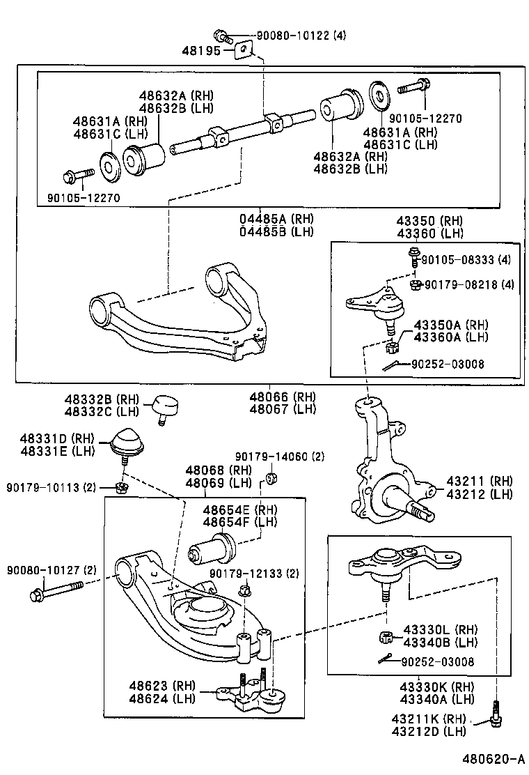 Toyota 43212-35140 KNUCKLE, STEERING, LH