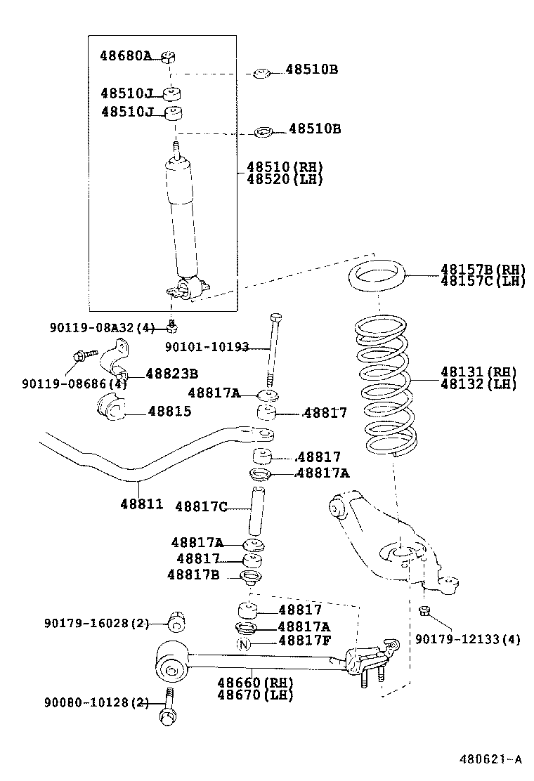 Toyota 48131-04440 SPRING, FRONT COIL, LH
