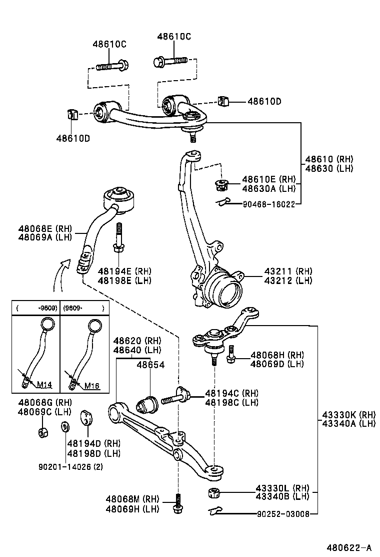 43212-30150 KNUCKLE, STEERING, LH product image