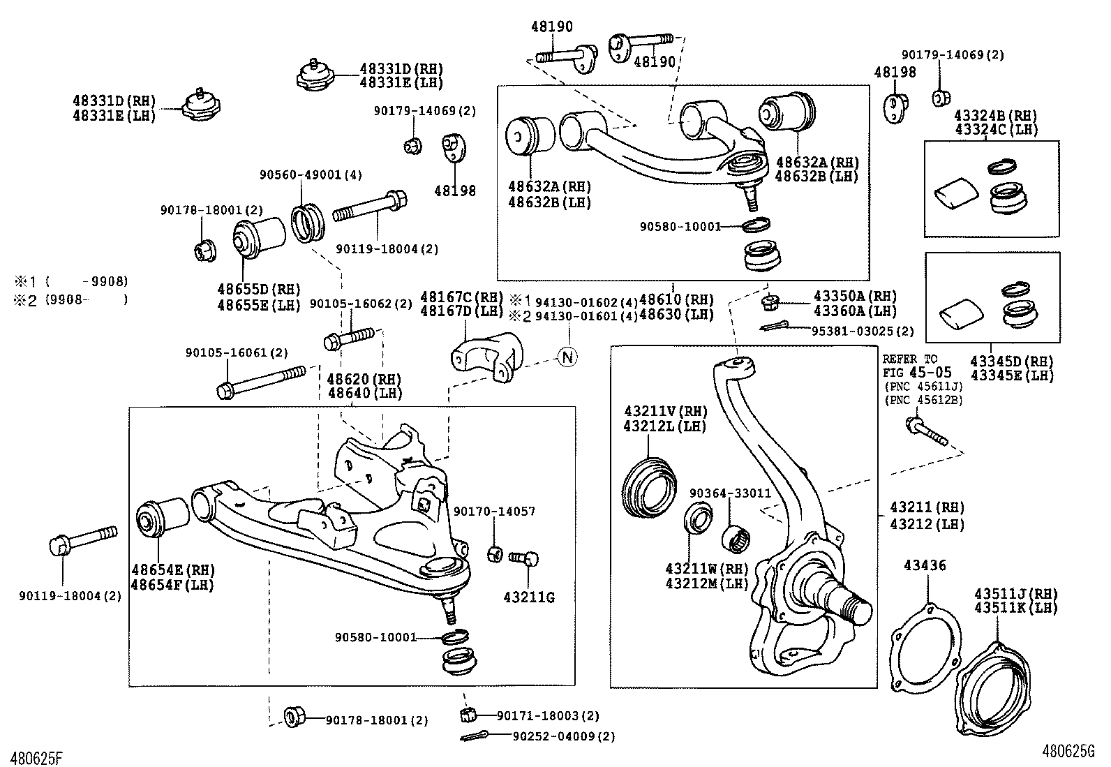 Toyota 43202-60020 KNUCKLE, STEERING, LH