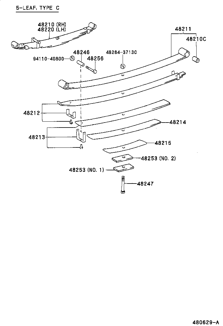 48416-36240 BRACKET, SPRING, NO.4 product image