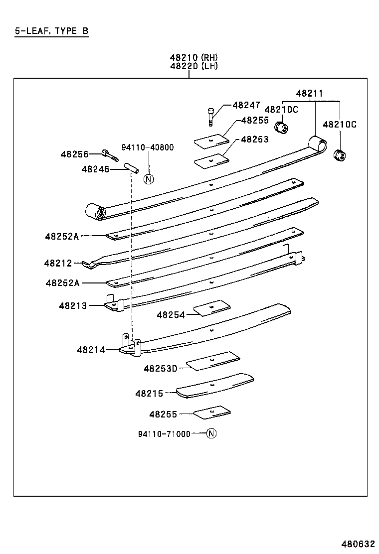 48416-36240 BRACKET, SPRING, NO.4 product image