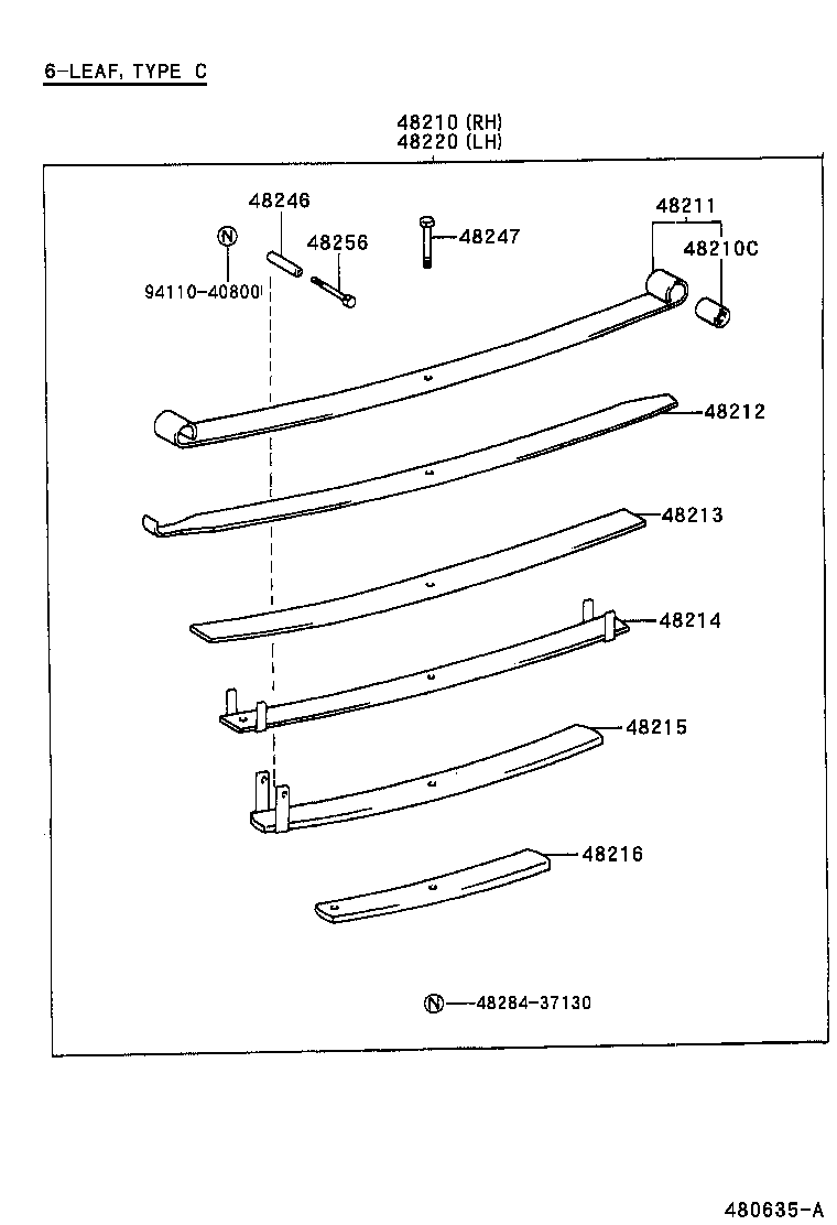 48416-36240 BRACKET, SPRING, NO.4 product image