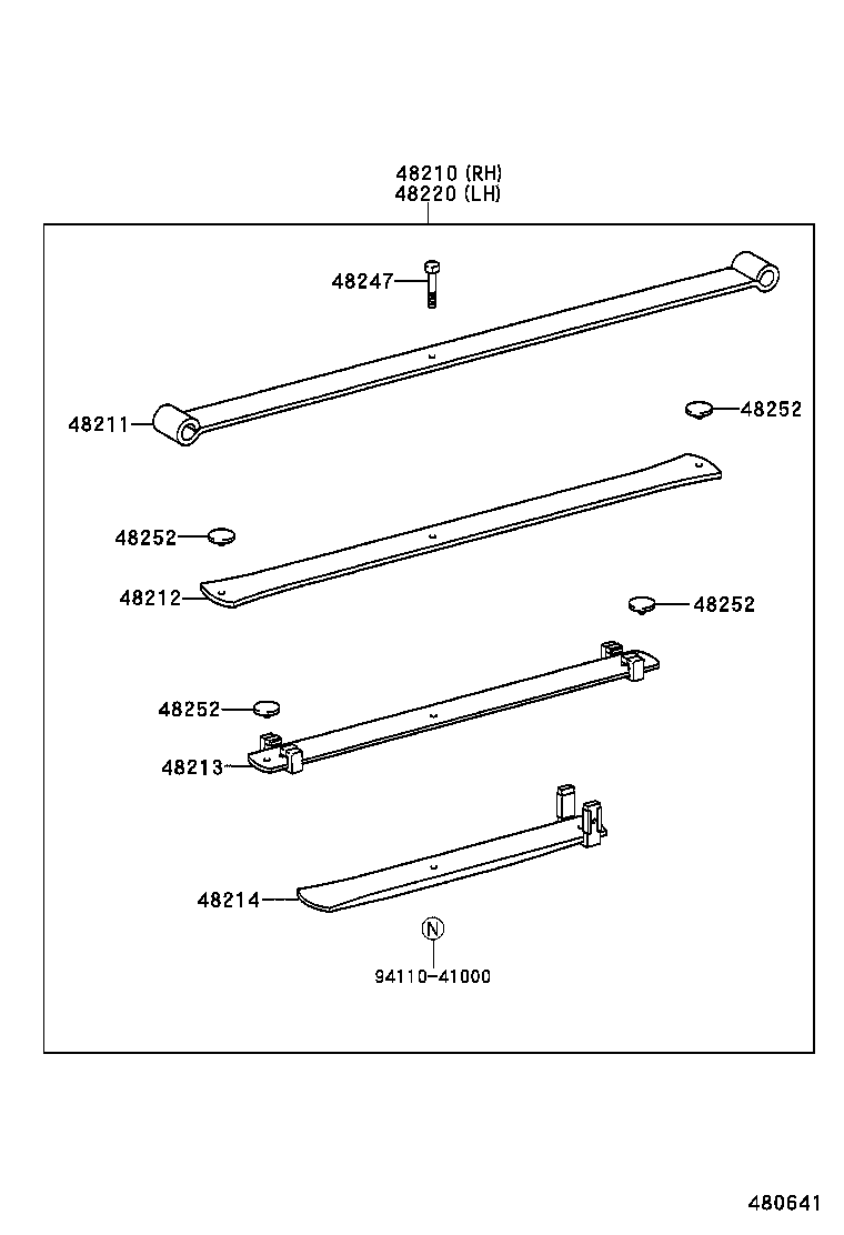 48247-3D010 BOLT, REAR SPRING, CENTER product image