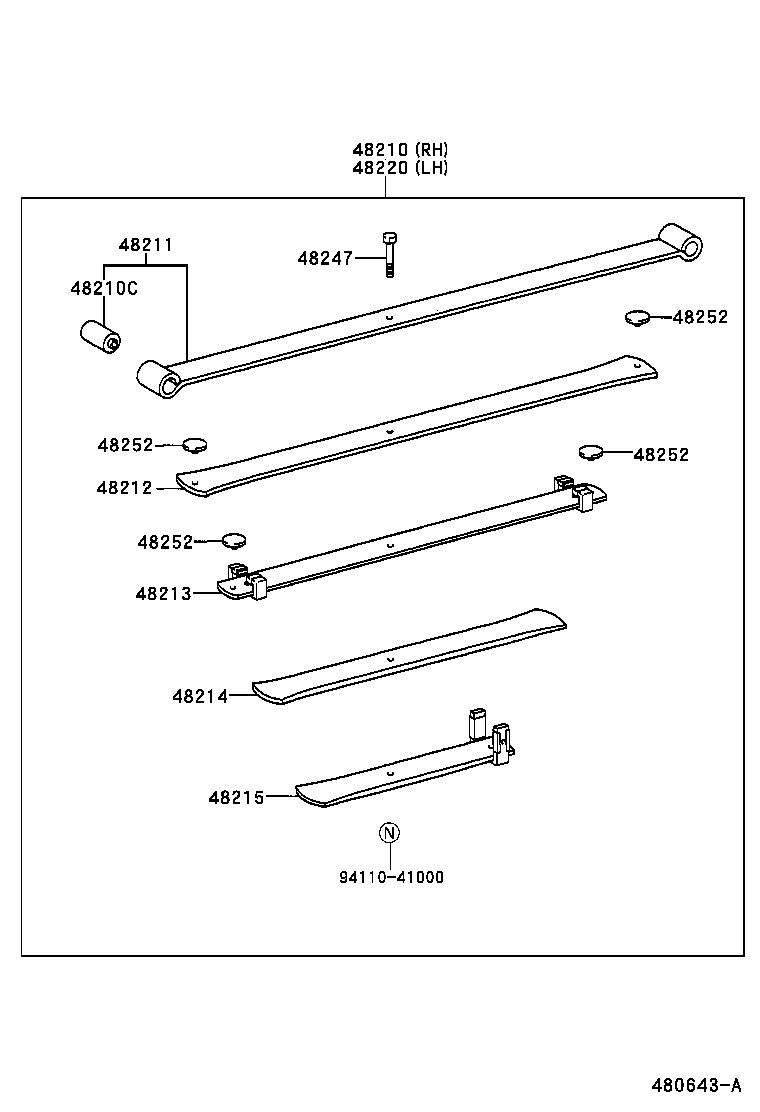 48046-04010 SEAT SUB-ASSY, SPRING U BOLT, RH product image