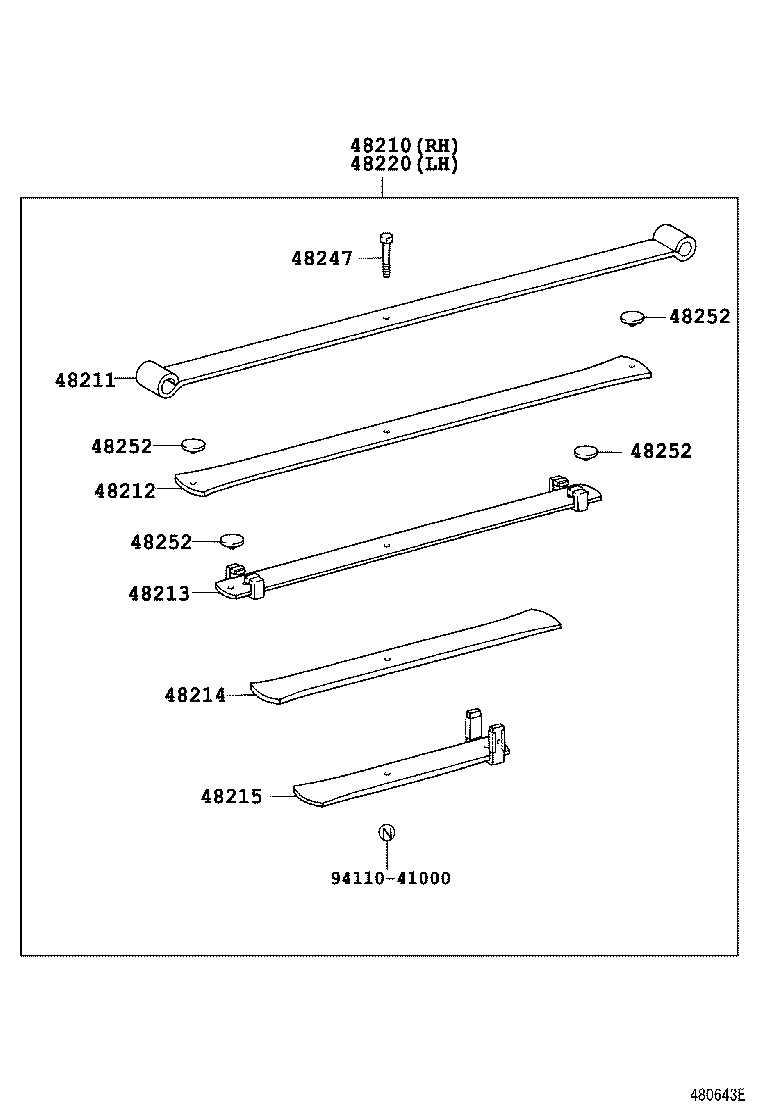 48247-3D010 BOLT, REAR SPRING, CENTER product image