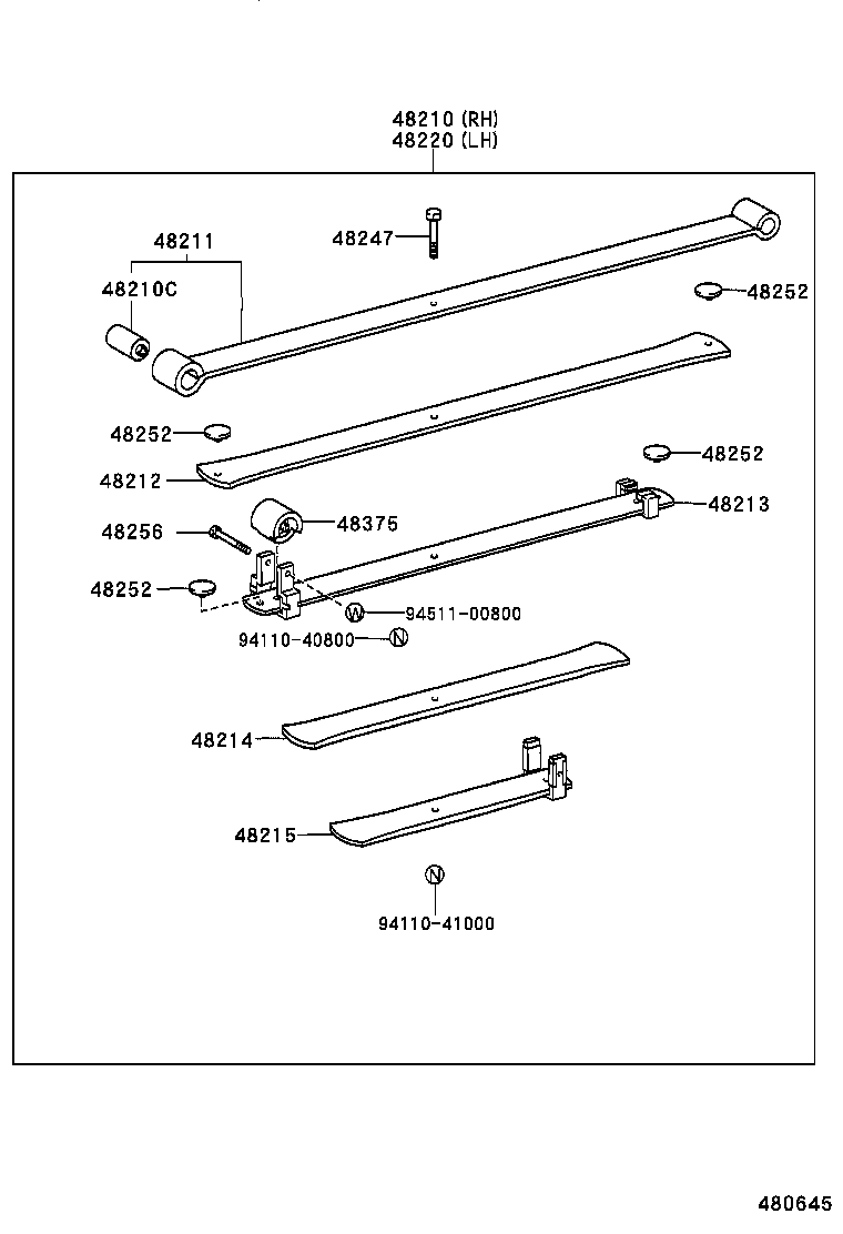 48046-04010 SEAT SUB-ASSY, SPRING U BOLT, RH product image