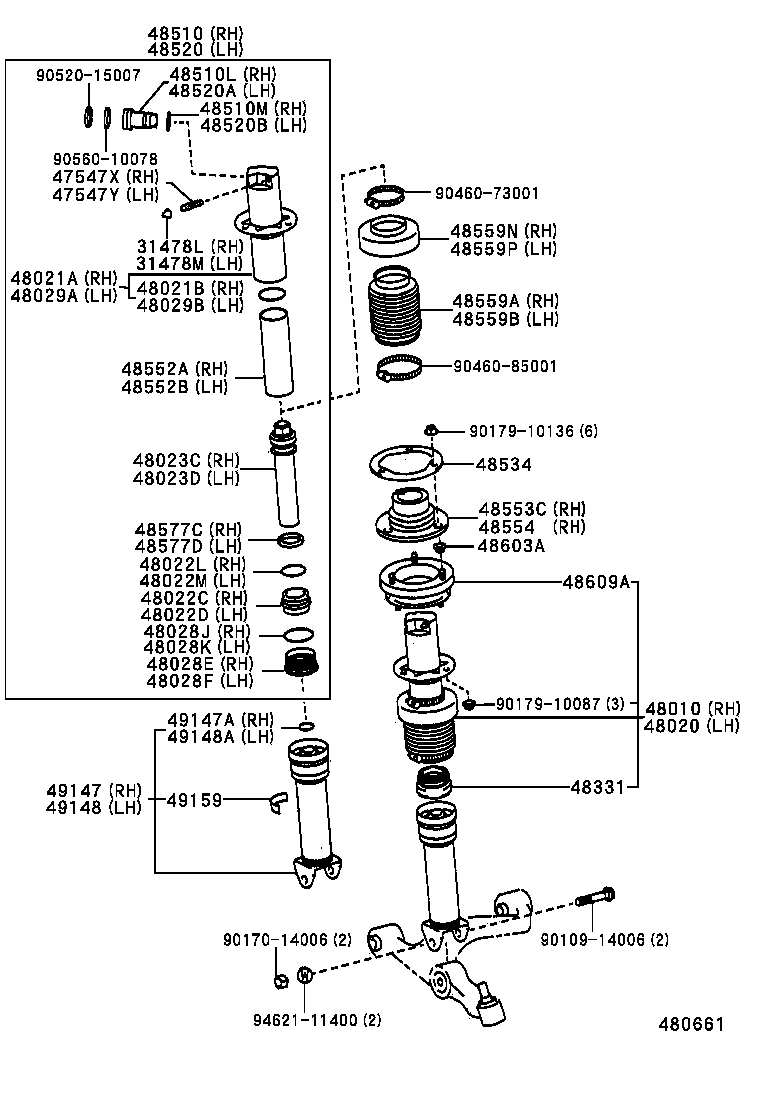 48064-50010 COVER SUB-ASSY, FRONT SUSPENSION SUPPORT, RH product image