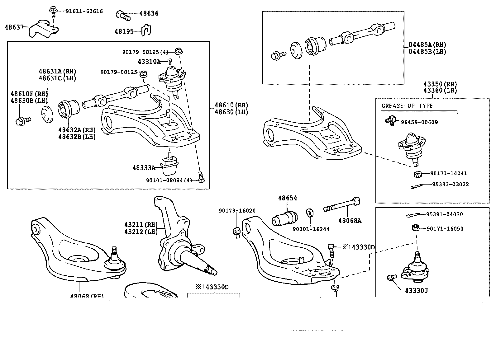 48067-30130 ARM SUB-ASSY, FRONT SUSPENSION, UPPER LH product image