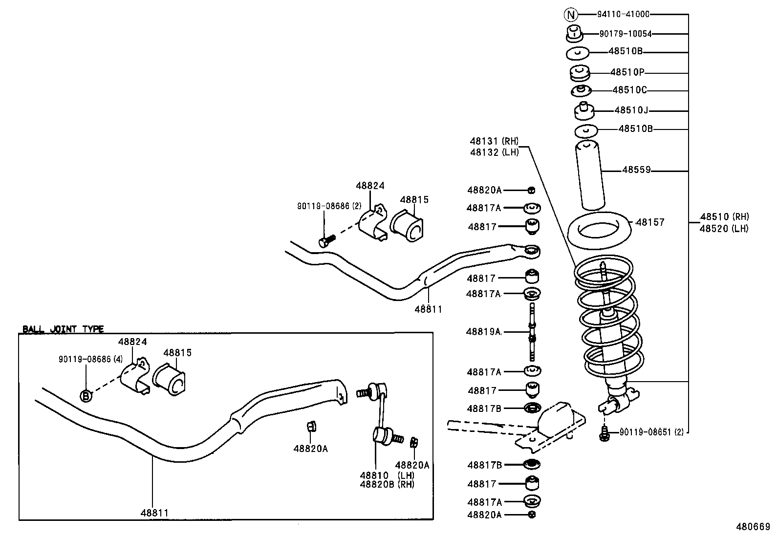 48131-30750 SPRING, FRONT COIL, RH product image
