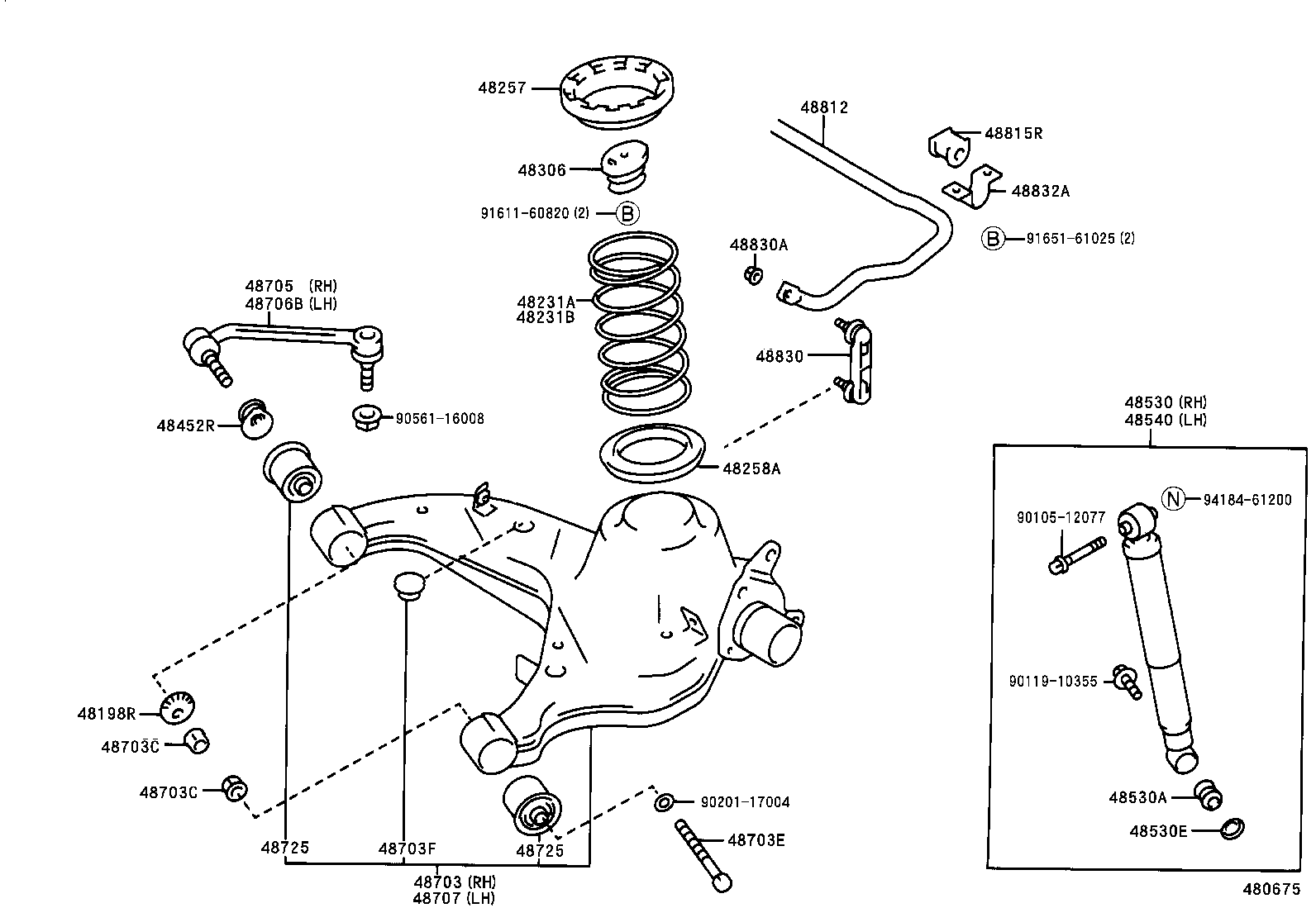 48231-30680 SPRING, COIL, REAR RH product image