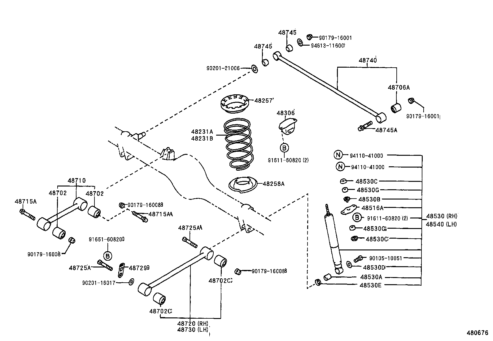 48231-30680 SPRING, COIL, REAR RH product image