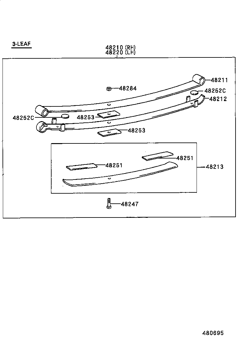 48414-34010 BRACKET, SPRING, NO.3 RH product image